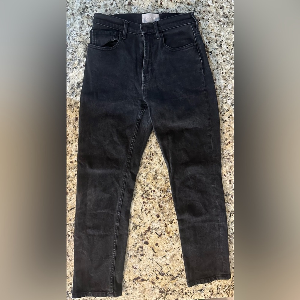 Everlane Women’s Size 26 Black High Waist Straight Jeans